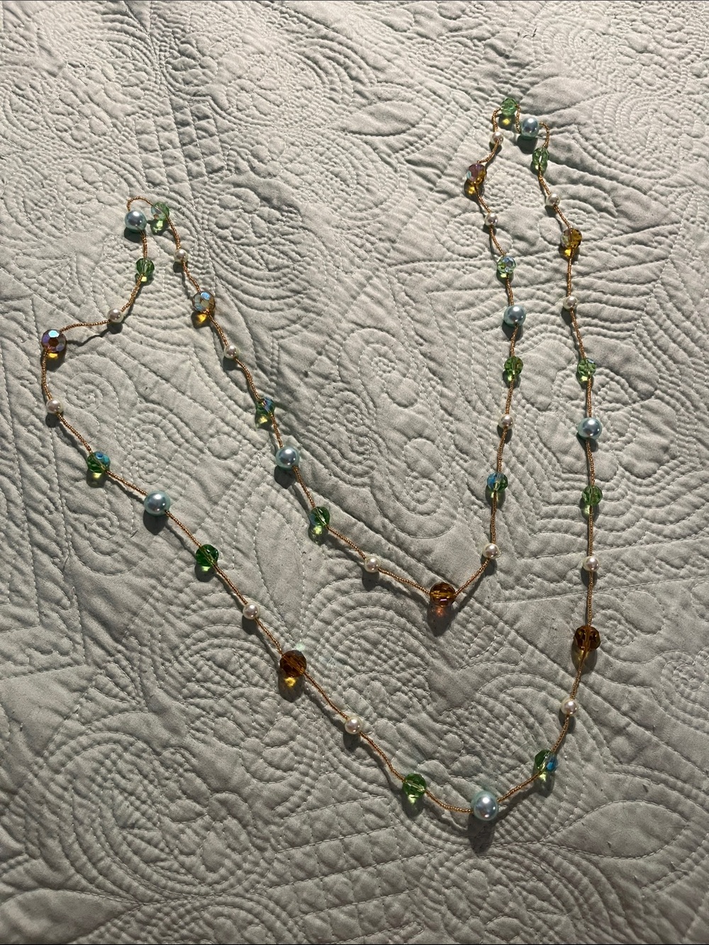 Delicate Multicolor Beaded Long Necklace - Women Jewelry